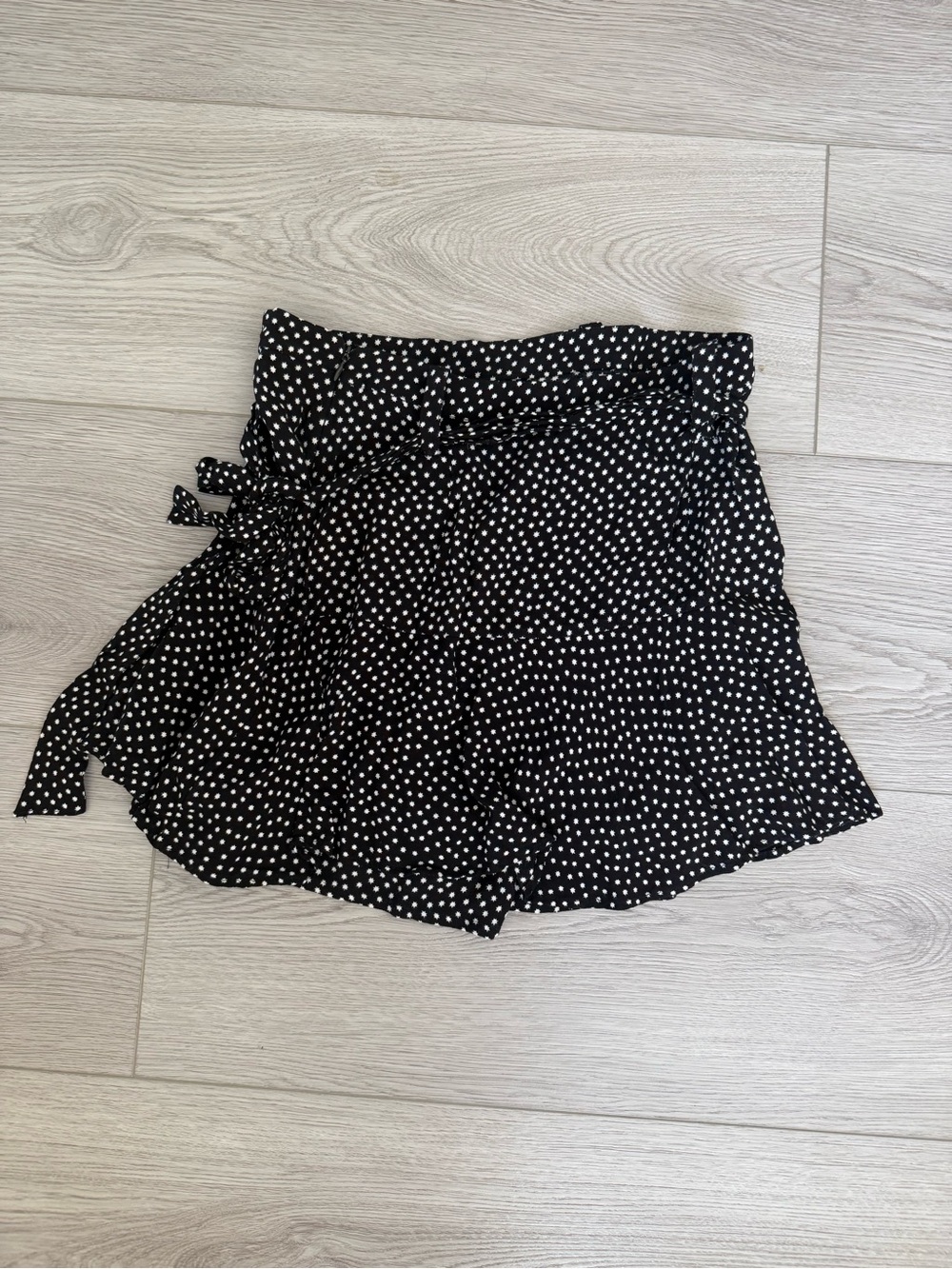 Zara Black and White Polka Dot Wrap Skort